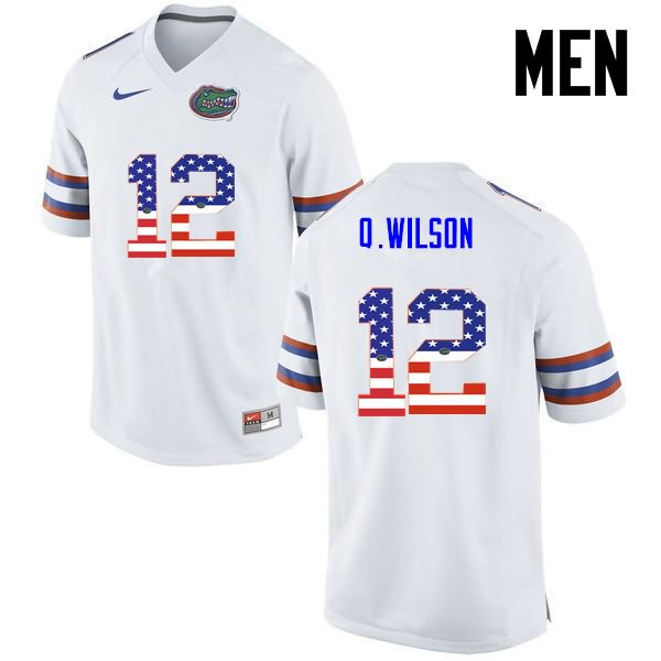 NCAA Florida Gators Quincy Wilson Men's #12 USA Flag Fashion Nike White Stitched Authentic College Football Jersey PGI8564PJ